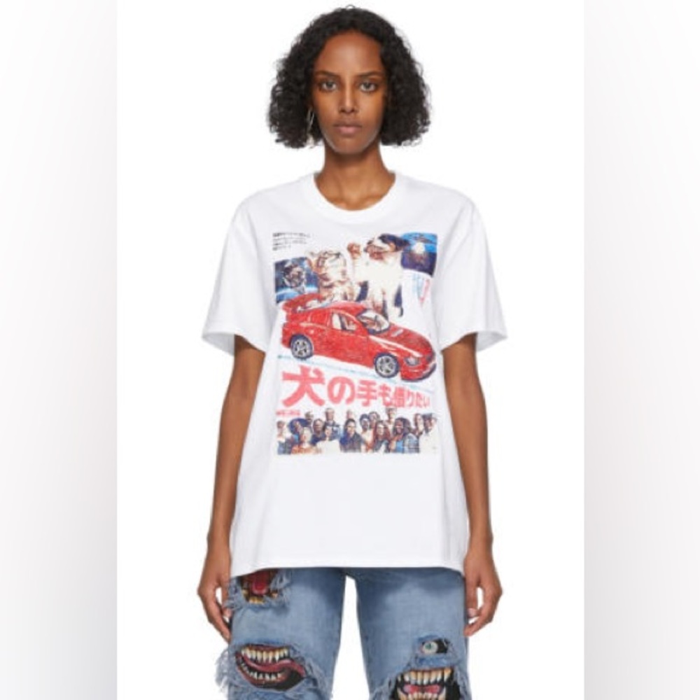 NWT Doublet White Embroidered Retro Poster T-Shirt Size S